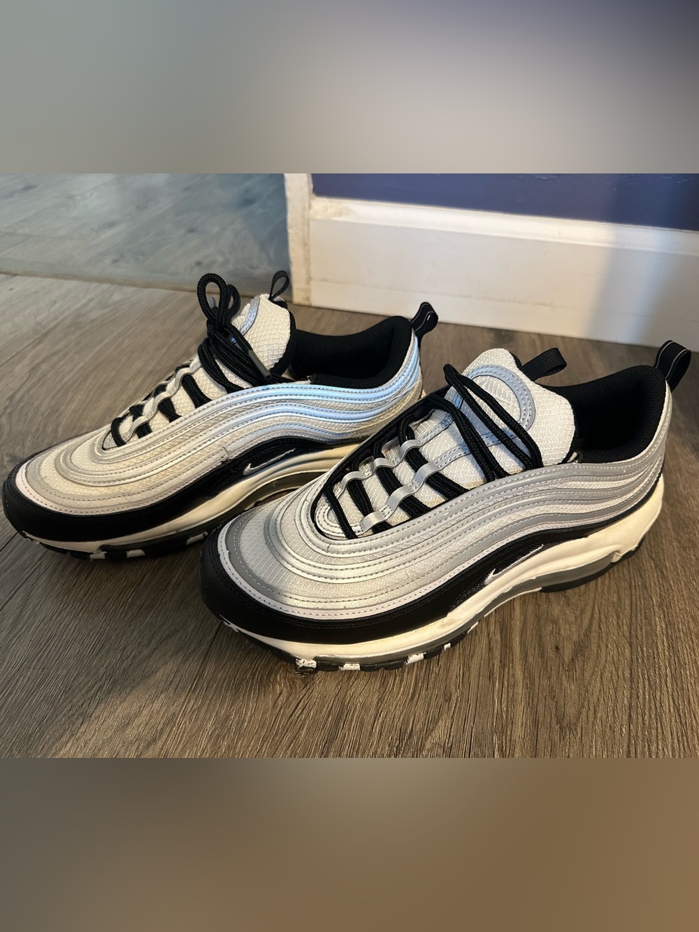 Nike Men’s Silver and Black Airmax